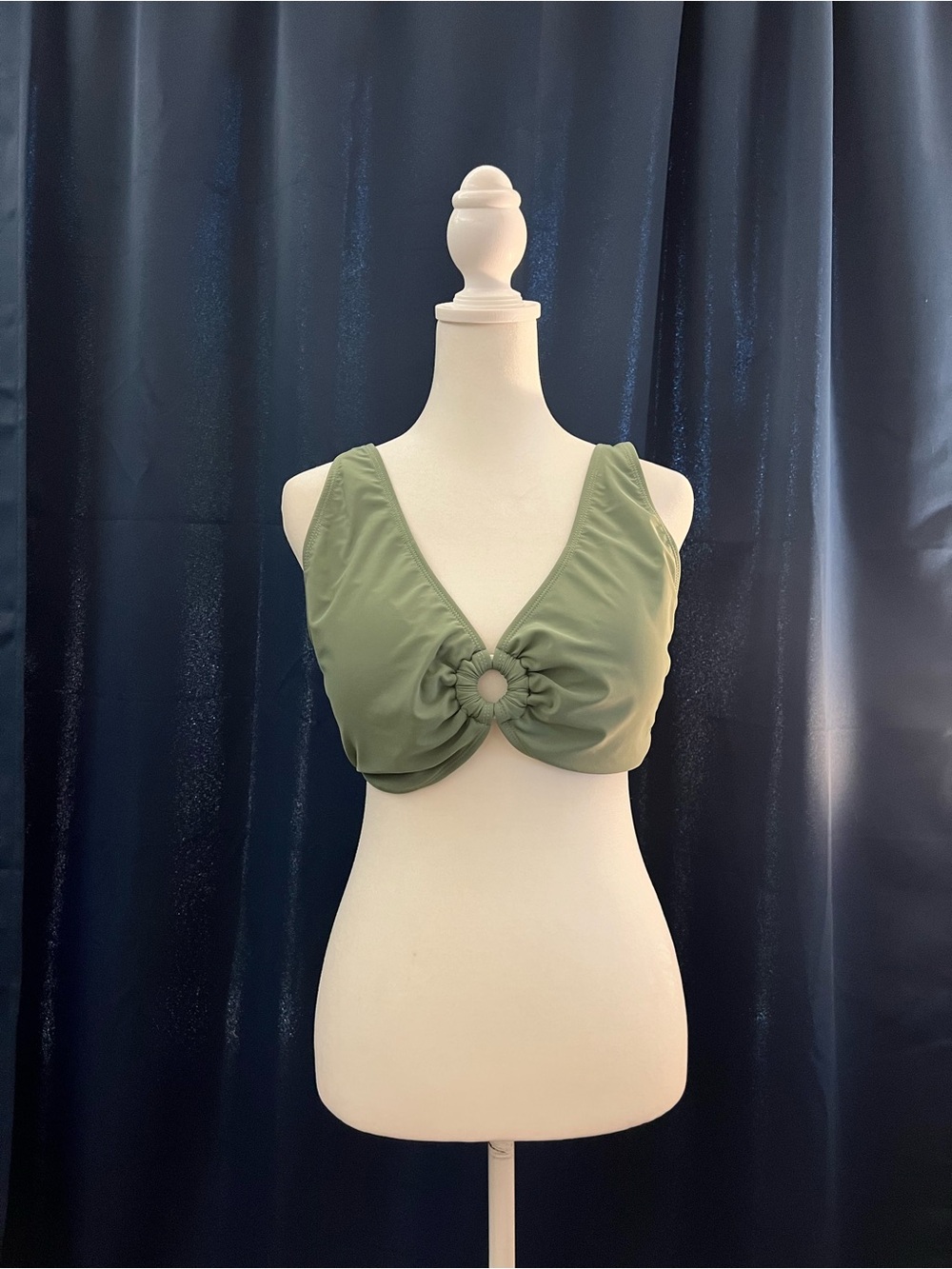 Olive Green O-Ring Bikini Top – Size L